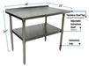 BK Resources 48" x 24" 18 Gauge Stainless Steel Work Table with Undershelf & 1.5" Riser – Prep Table - Donut-Equipment.com