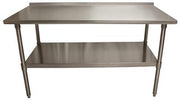 BK Resources 60" x 24" 18 Gauge Stainless Steel Work Table with Undershelf & 1.5" Riser – Prep Table - Donut-Equipment.com