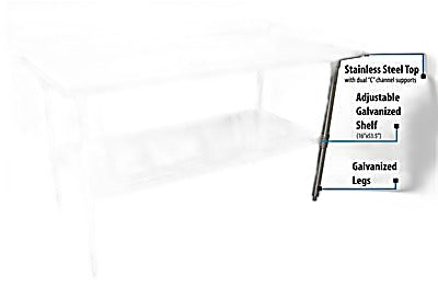 BK Resources 60" x 24" 18 Gauge Stainless Steel Work Table with Undershelf & 1.5" Riser – Prep Table - Donut-Equipment.com