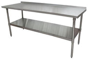 BK Resources 72" x 24" 18 Gauge Stainless Steel Work Table with Undershelf & 1.5" Riser – Prep Table - Donut-Equipment.com