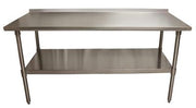 BK Resources 72" x 24" 18 Gauge Stainless Steel Work Table with Undershelf & 1.5" Riser – Prep Table - Donut-Equipment.com