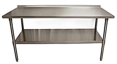 BK Resources 72" x 24" 18 Gauge Stainless Steel Work Table with Undershelf & 1.5" Riser – Prep Table - Donut-Equipment.com