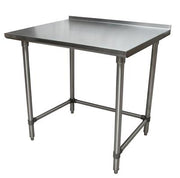 BK Resources 36" x 24" 18 Gauge Stainless Steel Work Table with Open Base & 1.5" Riser – Prep Table - Donut-Equipment.com