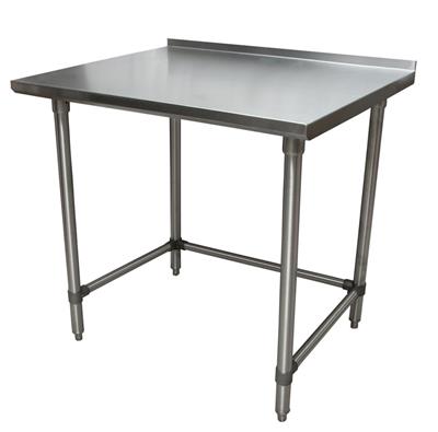 BK Resources 36" x 24" 18 Gauge Stainless Steel Work Table with Open Base & 1.5" Riser – Prep Table - Donut-Equipment.com