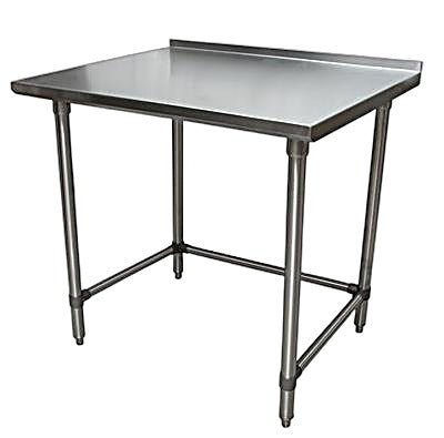 BK Resources 36" x 24" 18 Gauge Stainless Steel Work Table with Open Base & 1.5" Riser – Prep Table - Donut-Equipment.com