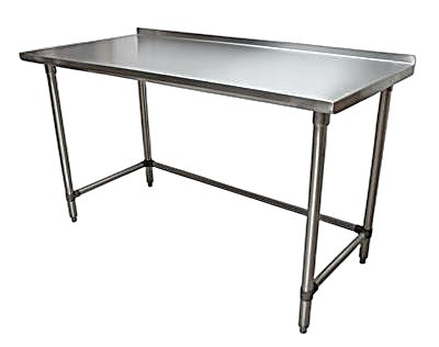 BK Resources 60" x 24" 18 Gauge Stainless Steel Work Table with Open Base & 1.5" Riser – Prep Table - Donut-Equipment.com