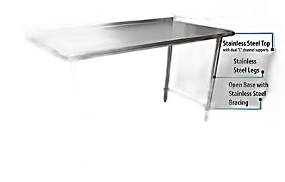 BK Resources 60" x 24" 18 Gauge Stainless Steel Work Table with Open Base & 1.5" Riser – Prep Table - Donut-Equipment.com