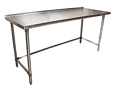 BK Resources 72" x 24" 18 Gauge Stainless Steel Work Table with Open Base & 1.5" Riser – Prep Table - Donut-Equipment.com