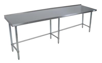 BK Resources 84" x 24" 18 Gauge Stainless Steel Work Table with Open Base & 1.5" Riser – Prep Table - Donut-Equipment.com