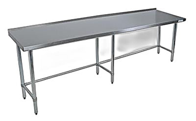BK Resources 84" x 24" 18 Gauge Stainless Steel Work Table with Open Base & 1.5" Riser – Prep Table - Donut-Equipment.com