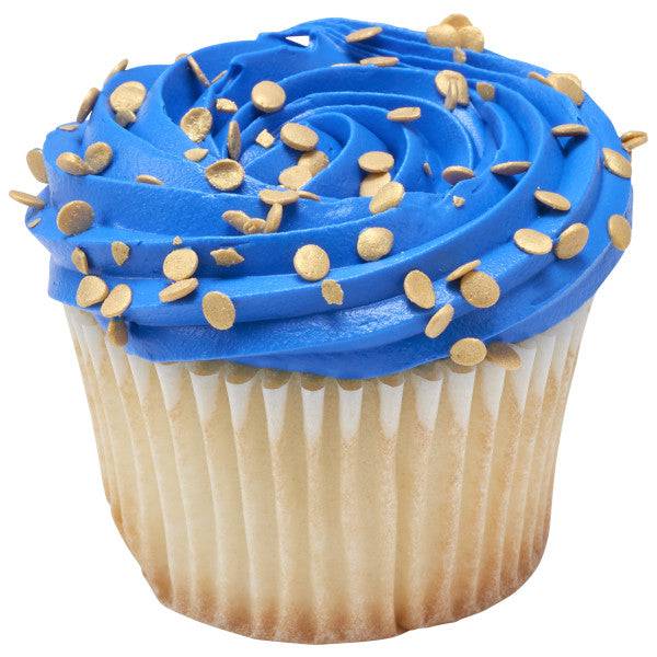 Gold Confetti Quins Sprinkles 19.5 oz Bakery Wholesalers