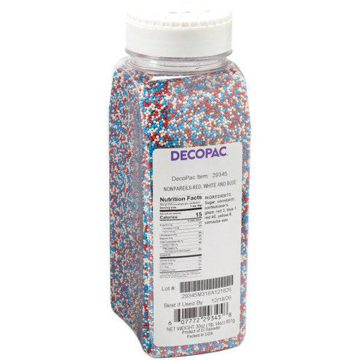 Red, White and Blue Nonpareils Sprinkles 30 oz Bakery Wholesalers