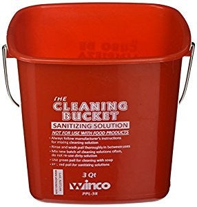 Cubo de limpieza, 3 cuartos, solución desinfectante roja