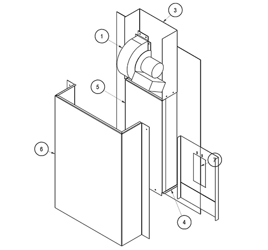 Draft Inducer Kit For Gas or Propane Fryers 718L ,724, 734 Used Above 3000ft Altitude Bakery Wholesalers