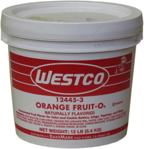 Westco Orange Fruit-O Concentrate Icing Fruit 12# Bakery Wholesalers