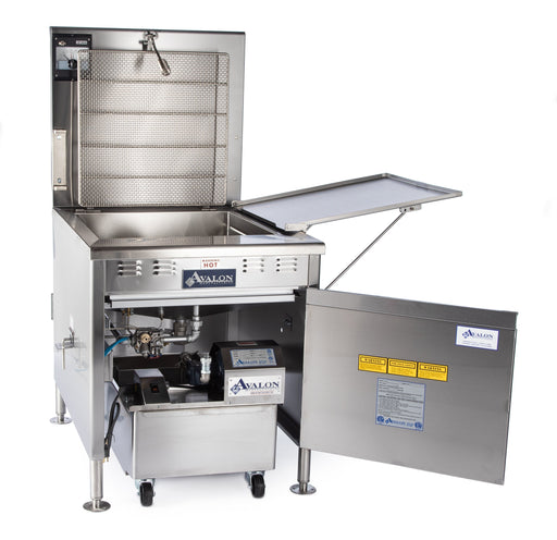 Avalon Propane Gas Fryer, Electronic Ignition, Left Side Drain Board With Submerge Scre Bakery Wholesalers