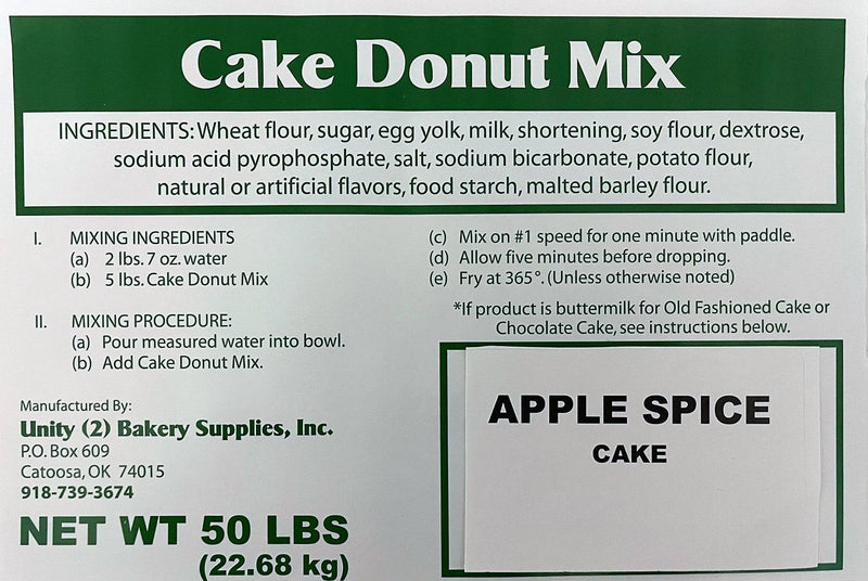 Apple Cider Cake Donut Mix 50# Bakery Wholesalers