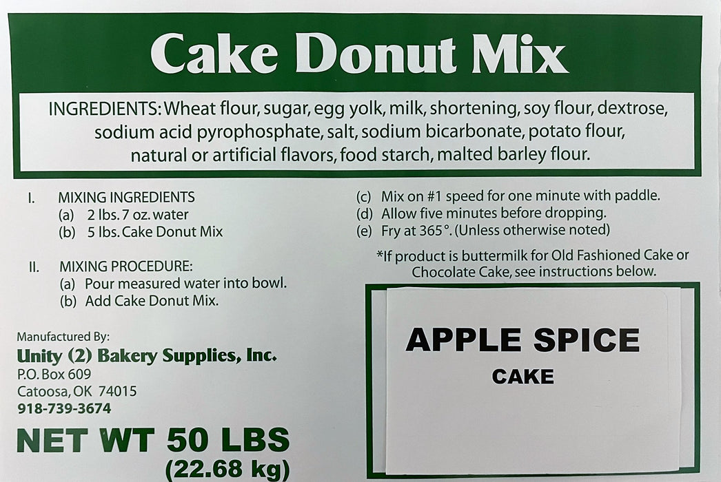 Apple Cider Cake Donut Mix 50#