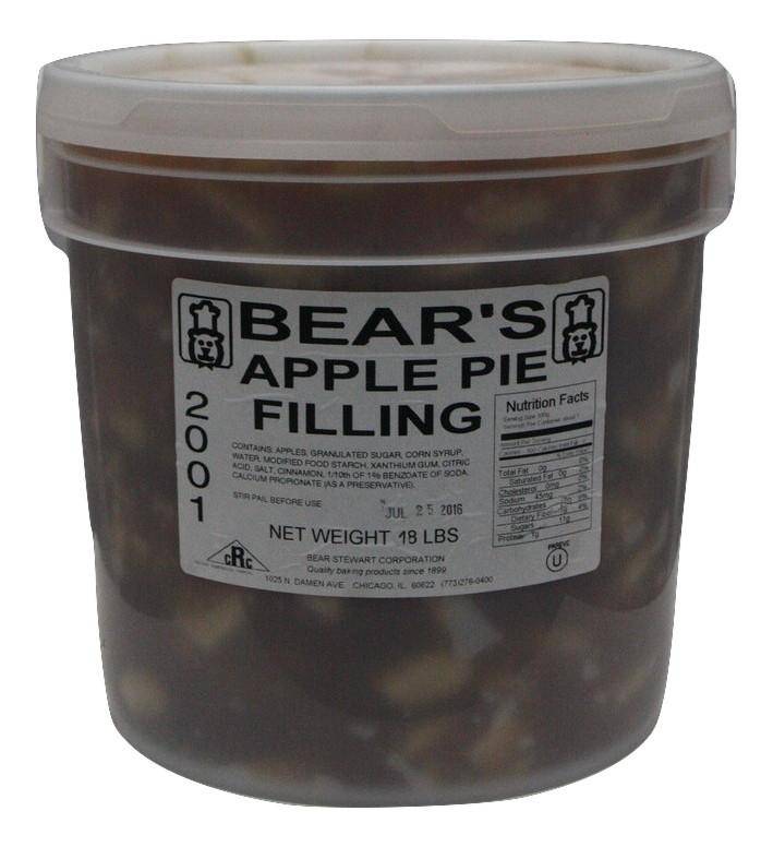 Bear Stewart Sliced Apple Pie Filling- 18 pound pail Bakery Wholesalers