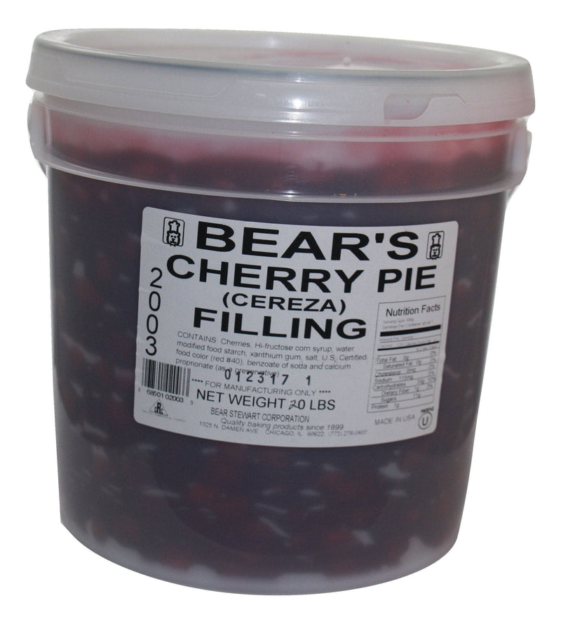 Whole Cherry Pie Filling- 20 Pound Pail Bakery Wholesalers