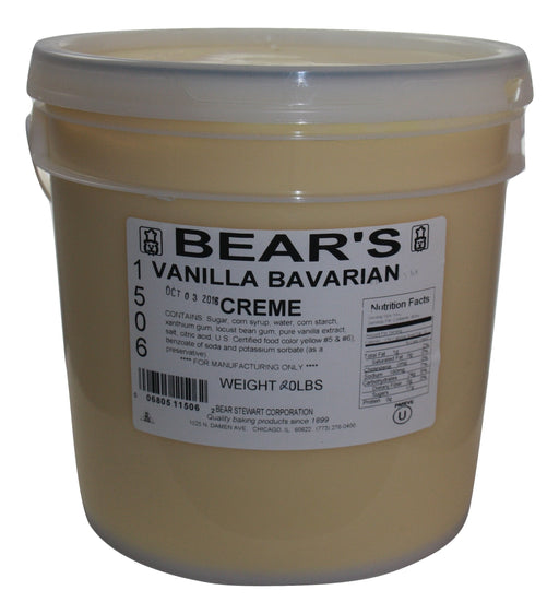Bear Stewart Vanilla Bavarian Crème Pastry, Pie and Cake Filling- 20 Pound Pail.