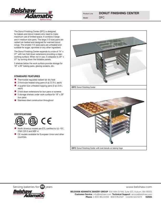 Belshaw Donut Finishing Center Bakery Wholesalers