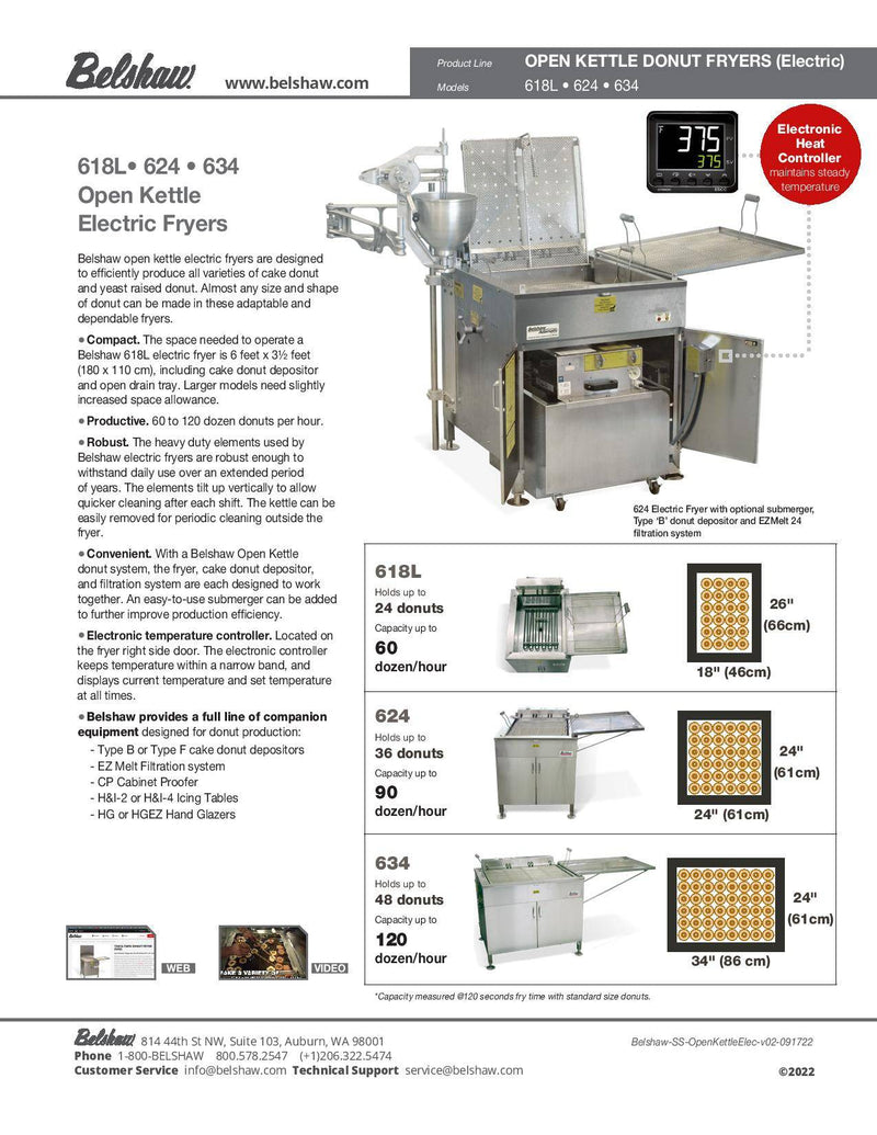 Belshaw 624 Donut Fryer 24" X 24" (Electric) Bakery Wholesalers