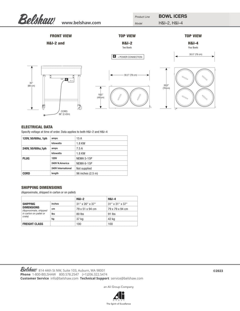 Belshaw H&I-4 Icer  (2 Options in Variants) Bakery Wholesalers
