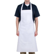 Bib Apron- White- Long Apron Bakery Wholesalers