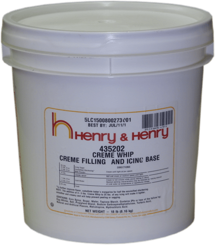Henry & Henry Marshmallow Creme Whip filling and Icing Base- 18 pounds Bakery Wholesalers