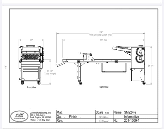 LVO SM224-9 Máquina laminadora de mesa de producción de donas Producción de izquierda a derecha