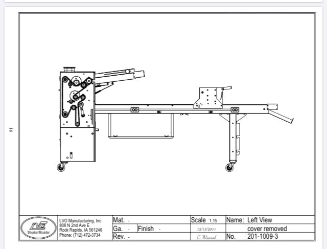 LVO SM224-6 Laminadora de mesa de producción de donas Producción de izquierda a derecha