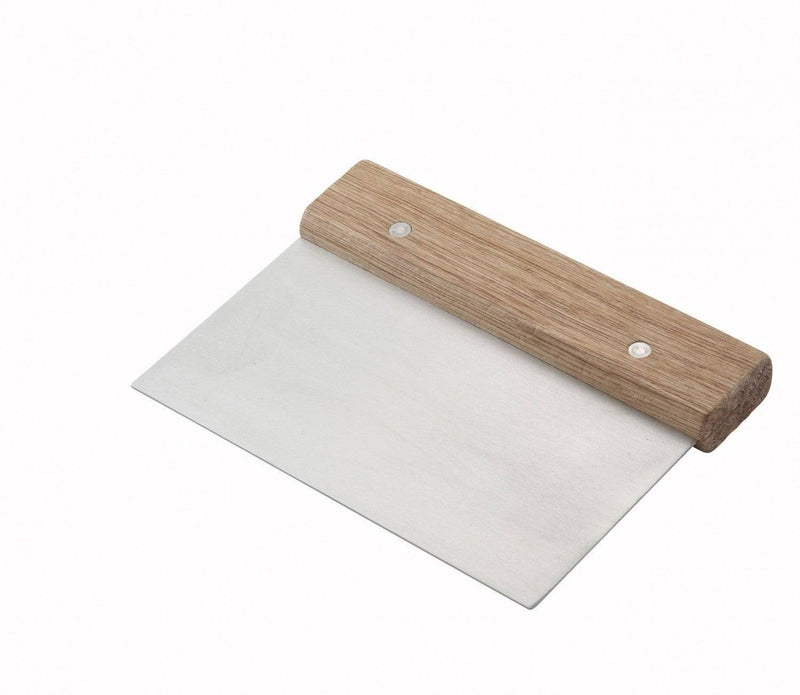 Dough Scraper/Cutter with Wooden Handle - Winco Bakery Wholesalers