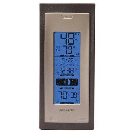 AcuRite- 8" Digital Temperature and Humidity Monitor with Intelli-Time Clock Calendar Bakery Wholesalers