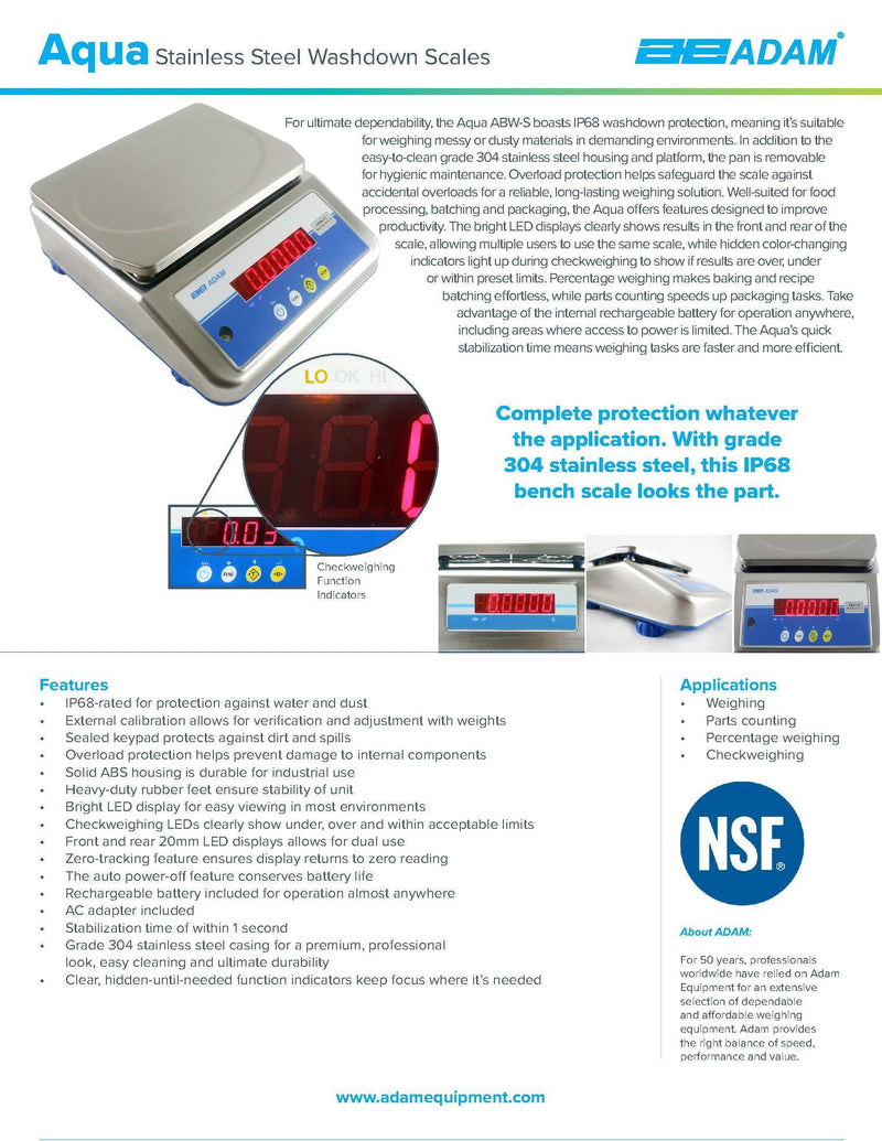 Aqua Washdown Scales ABW-4S Bakery Wholesalers