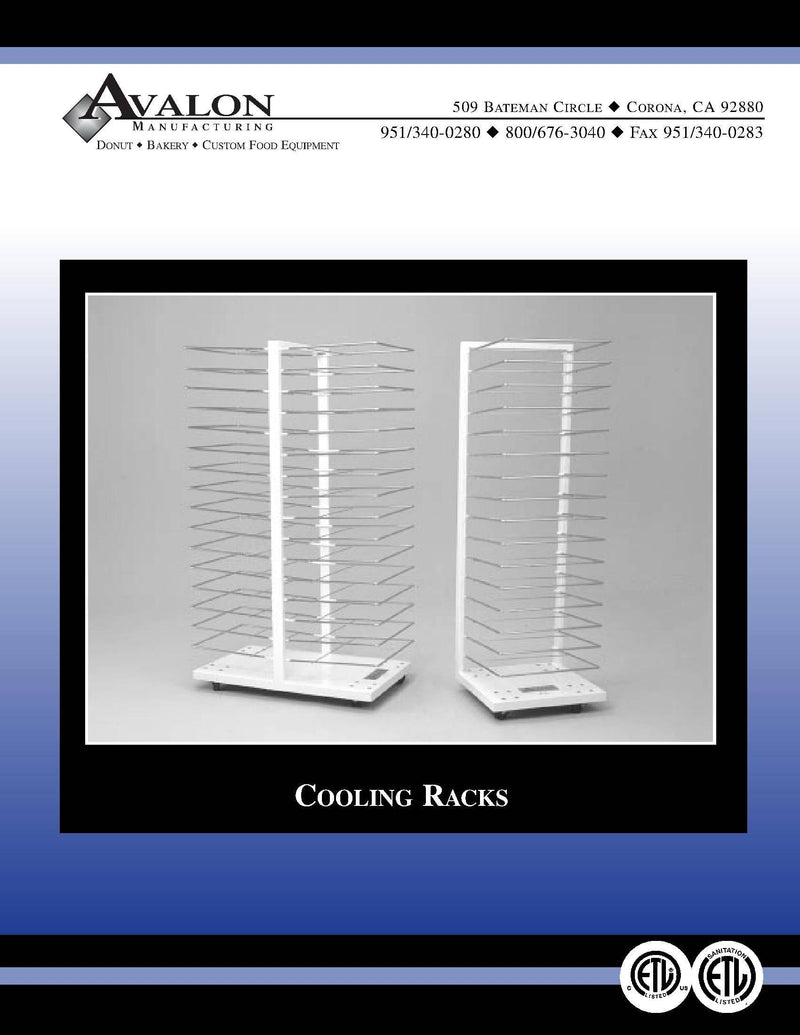 Avalon ACR32-S Stainless Steel Cooling Racks Double Sided 32 Slides Bakery Wholesalers