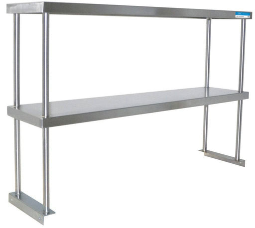 BK Double Overshelf Table Mount 12" X 48", 18 GA. SS Bakery Wholesalers