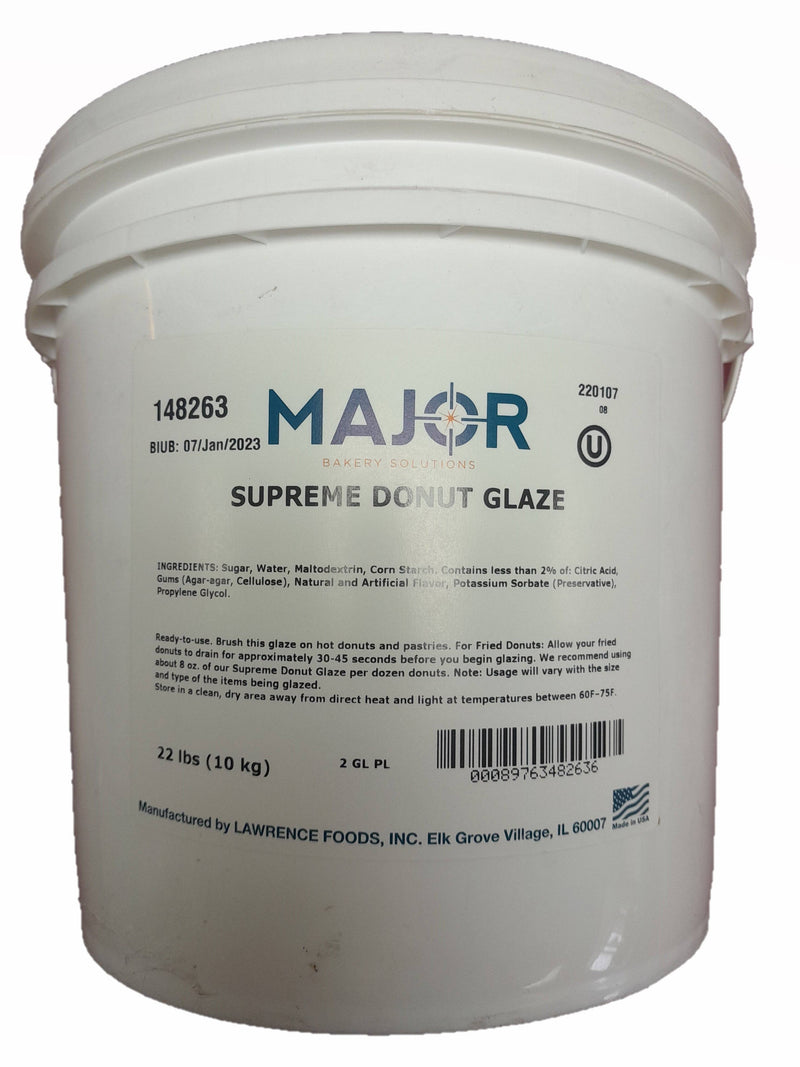 Lawrence Foods easy-to-use Supreme Donut Glaze 22# pail Bakery Wholesalers