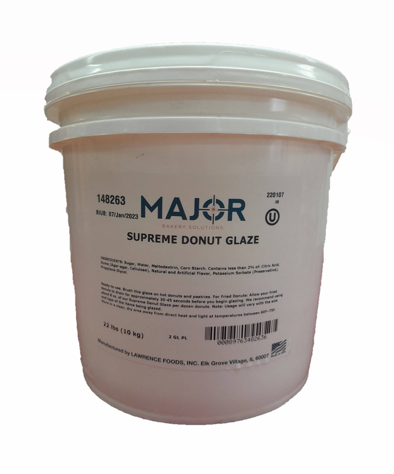 Lawrence Foods easy-to-use Supreme Donut Glaze 22# pail Bakery Wholesalers