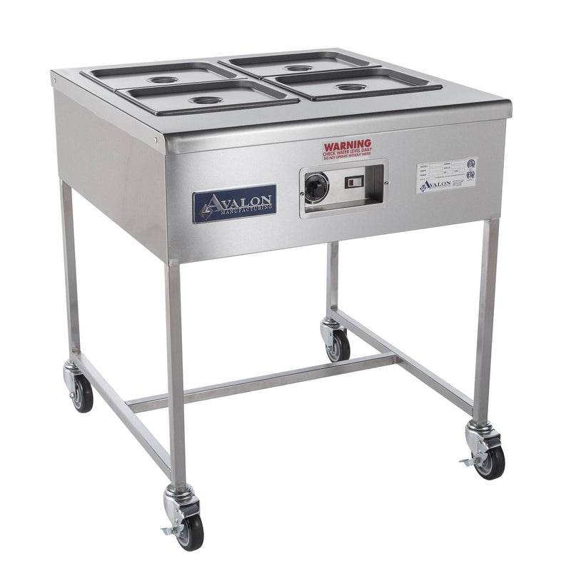 Avalon (HI24-4-S)  Hot Icing Station Stainless Steel Icing Station with (4) 8-quart Icing Pans Bakery Wholesalers