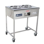 Avalon (HI24-2-8Q) Hot Icing Station Stainless Steel Icing Station with (2) 8 quart Icing Pans Bakery Wholesalers