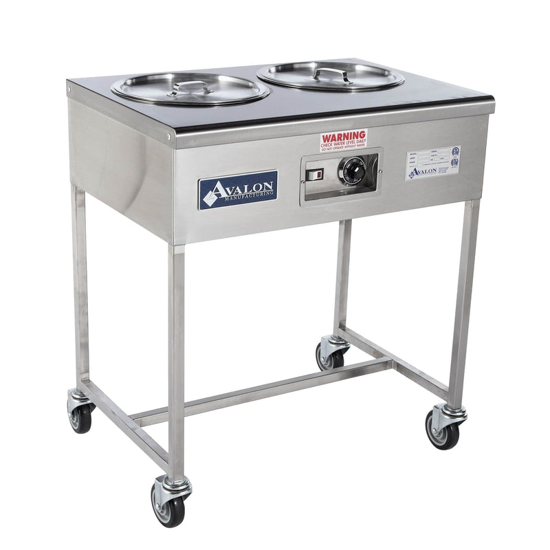 Avalon (HI24-2-8Q) Hot Icing Station Stainless Steel Icing Station with (2) 8 quart Icing Pans Bakery Wholesalers