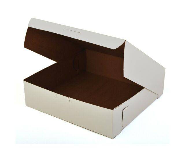 14 x 10 x 3-1/2 Auto Fold Box (125 Count) White Bakery  Box Bakery Wholesalers